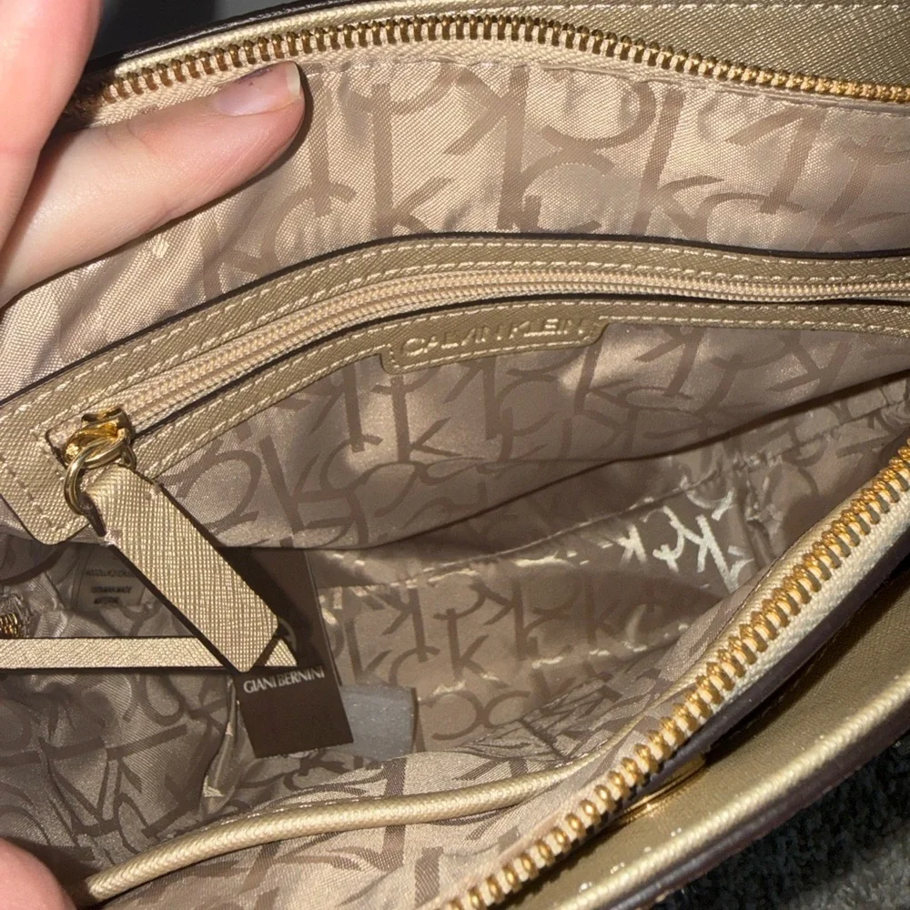 Calvin Klein NWT Women's Beige sparkle CK handbag
